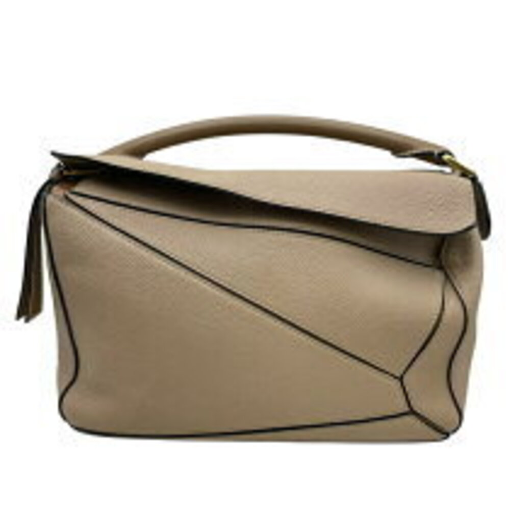 Loewe Beige Leather Hardware Shoulder Tan Bag Puzzle